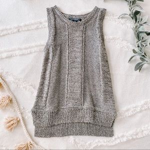 Scoops NYC sleeveless sweater with cable knit